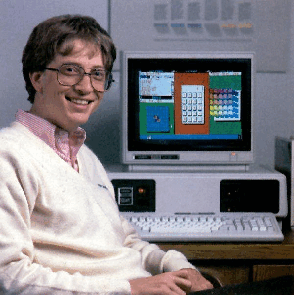 Bill Gates with Windows 1.0