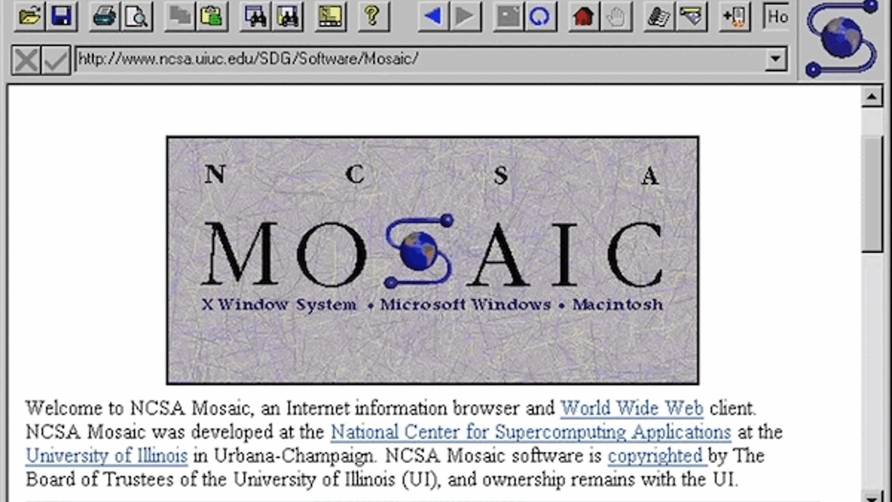 Apperance of NSCA Mosaic on Mac OS